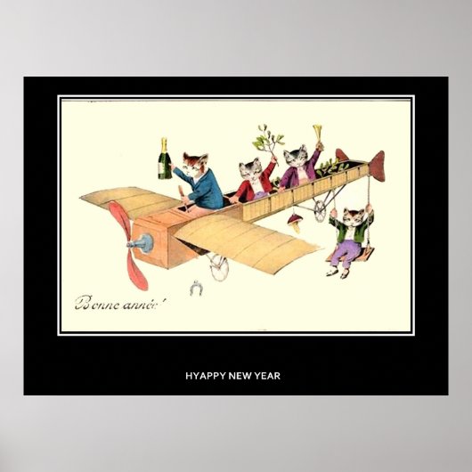 HAPPY NEW YEAR Vintage Poster (Voorkant)