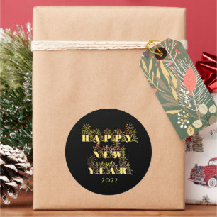 Happy New year vuurwerk Ronde Sticker