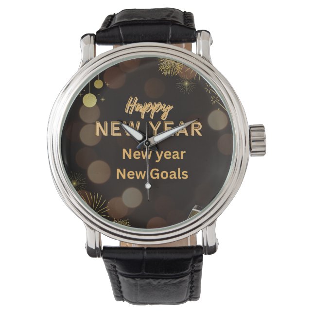 Happy new year watch design.instant download horloge (Voorkant)