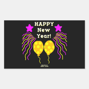 Happy New Year wenst Rechthoekige Sticker