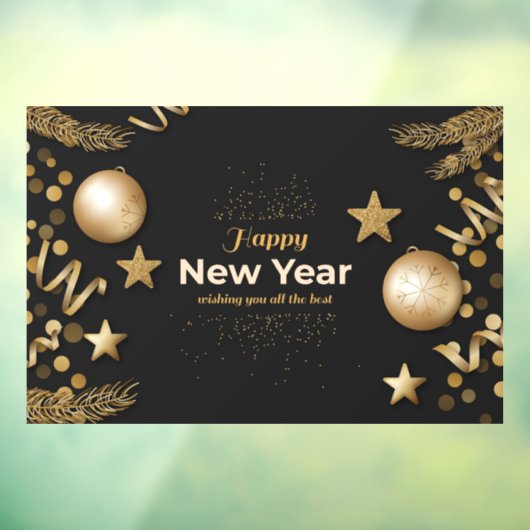 Happy New Year Window Cling Raamsticker (Vel 3)