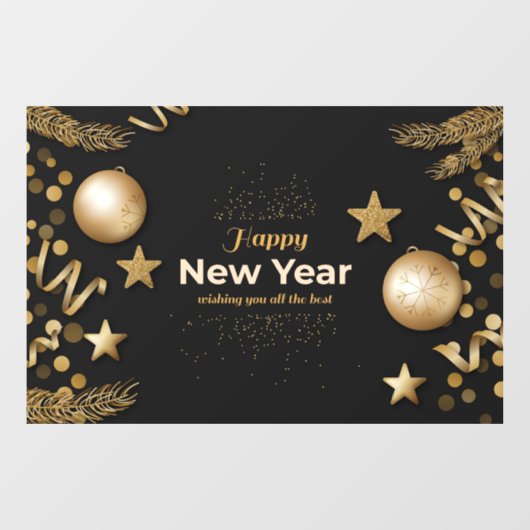 Happy New Year Window Cling Raamsticker (Vel)