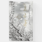 Happy New Year, Winter Wonderland, kerstbal Spandoek (Verticaal)
