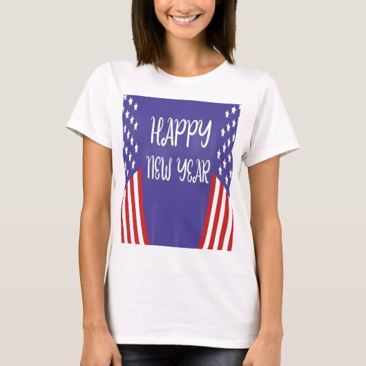 HAPPY NEW YEAR WOMEN'S USA SHIRT (Voorkant)