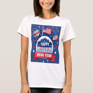 HAPPY NEW YEAR WOMEN'S USA SHIRT