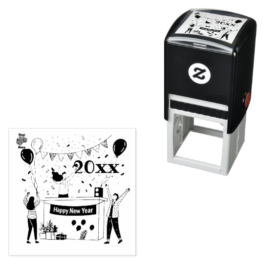 Happy New Year Zelfinktende Stempel (In situ)