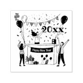 Happy New Year Zelfinktende Stempel (Design)