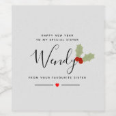 Happy New YEAR zus Wijn Etiket (Enkel label)