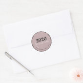 Happy New Years 2020 Hand Lettering Script Favor Ronde Sticker (Envelop)
