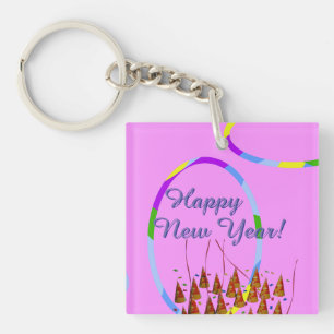 Happy New Year's Day Acryl Sleutelhanger