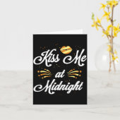 Happy New Year's Eve Nye 2022 Party Kiss  Kaart (Gele Bloem)