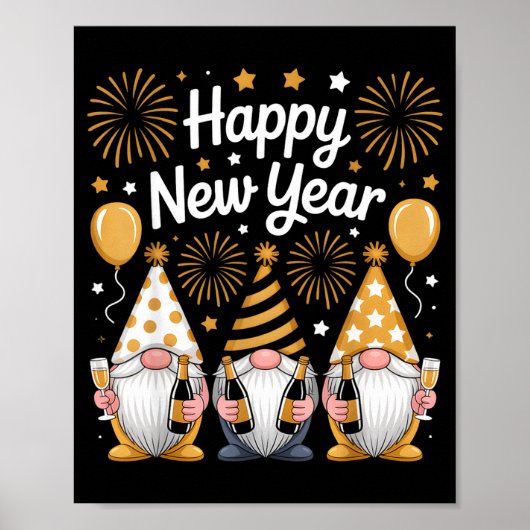 Happy New Years Eve Party Gnomes Matching Family  Poster (Voorkant)