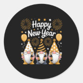 Happy New Years Eve Party Gnomes Matching Family  Ronde Sticker (Voorkant)