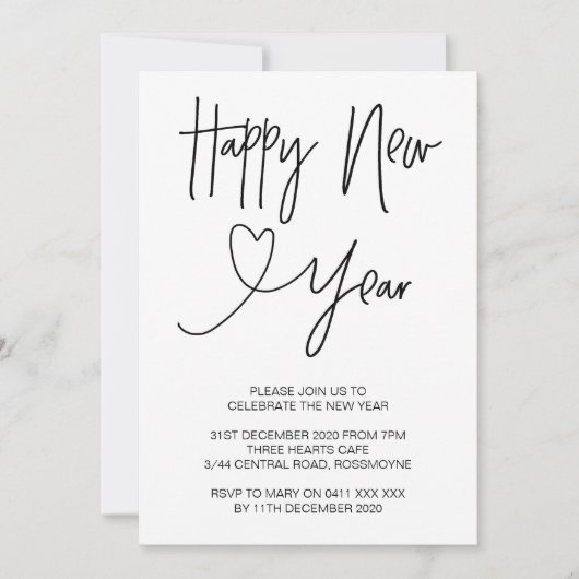 Happy New Year's Eve Party Uitnodiging (Voorkant)