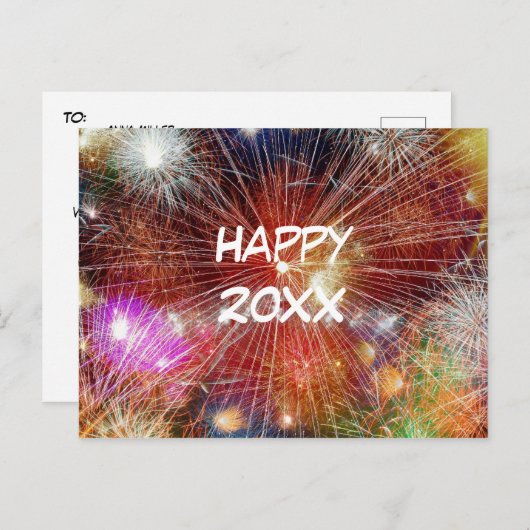 Happy New Years persoonlijk of zakelijk Briefkaart (Voorkant / Achterkant)