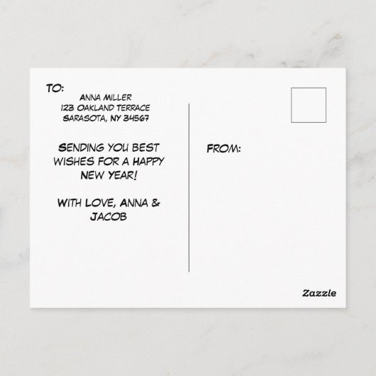 Happy New Years persoonlijk of zakelijk Briefkaart (Achterkant)