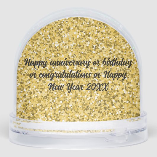 Happy New Years Wereldbol Sneeuwbol (Achterkant)
