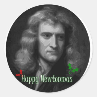Happy Newtonmas. Ronde Sticker