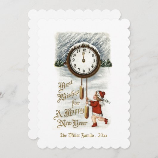 Happy Nieuwjaar groet Feestdagenkaart (Voorkant / Achterkant)