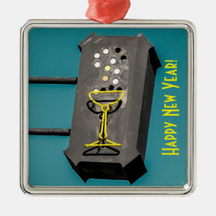 Happy Nieuwjaar kerstversiering Metalen Ornament