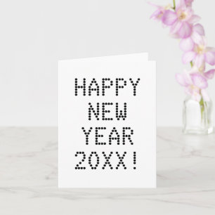 Happy Nieuwjaar zwarte witte aangepaste tekst Kaart