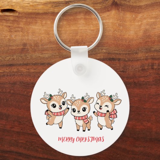 Happy Noel Baby Deers Sleutelhanger (Achterkant)