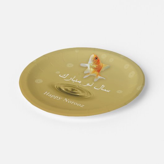 Happy Norooz Fish - Perzisch nieuwjaarspapier Bord (Gekanteld)