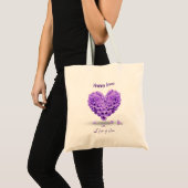 Happy Norooz Paarse Hyacinth Heart Bouquet Lovely Tote Bag (Voorkant (product))
