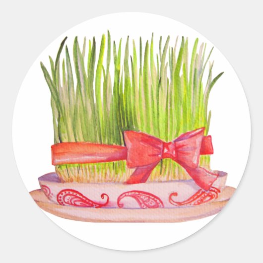 Happy Norooz Sabzeh Ronde Sticker (Voorkant)