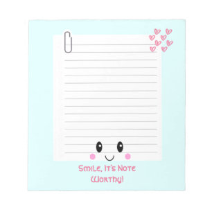 Happy Notes Blue : Bloc-notes Kawaii