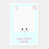 Happy Notes Blue: Kawaii Sticky Post-It-Notes (Voorkant)