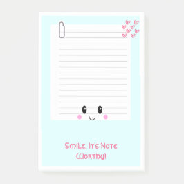 Happy Notes Blue: Kawaii Sticky Post-It-Notes