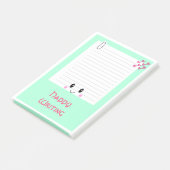 Happy Notes Green: Kawaii Post -It Notes (Schuin)