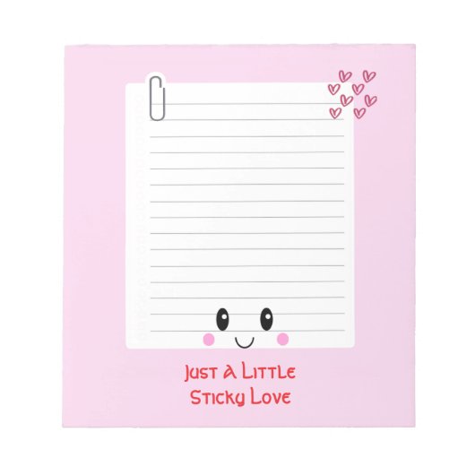 Happy Notes Pink: Kawaii Notitieblok (Voorkant)