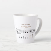 Happy Notes re Mi Latee Music Note Persoonlijk Latte Mok (Rechterhoek)