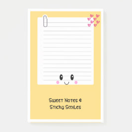 Happy Notes Sinaasappel: Kawaii Sticky Post -It No