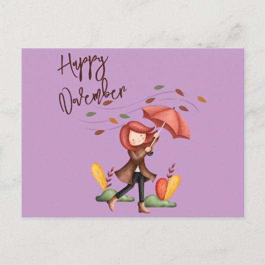 Happy November klantgerichte Briefkaart (Voorkant)