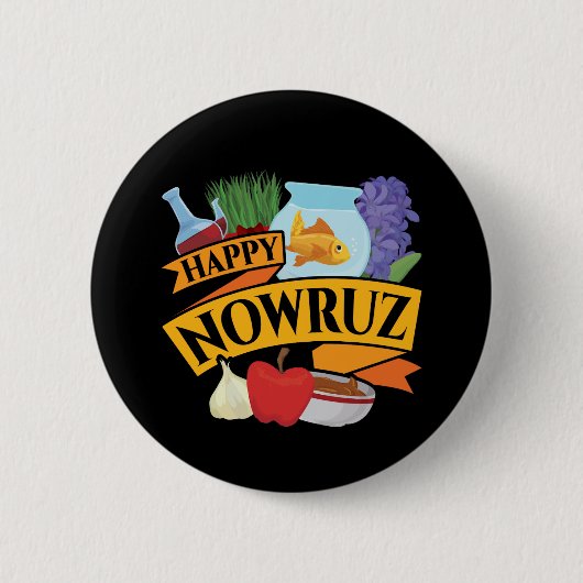 Happy Nowruz Persian Nieuwjaar Ronde Button 5,7 Cm (Voorkant)