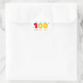 Happy Number 100 Ronde Sticker (Tas)