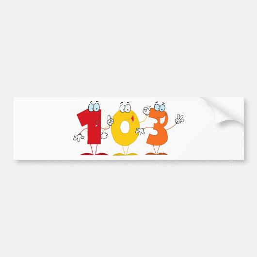 Happy Number 103 Bumpersticker (Voorkant)