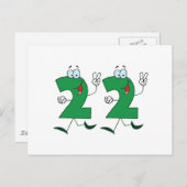 Happy Number 22 Briefkaart (Voorkant / Achterkant)