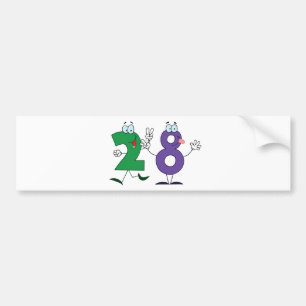 Happy Number 28 Bumpersticker