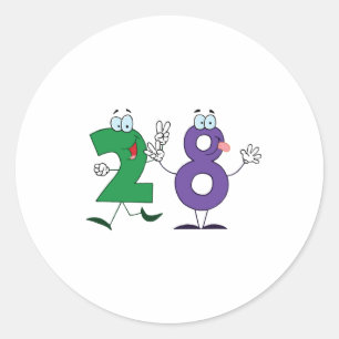 Happy Number 28 Ronde Sticker