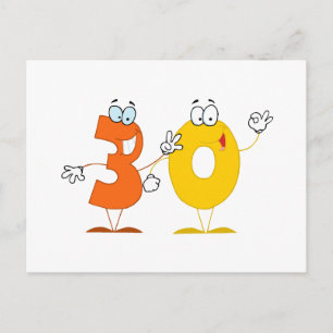Happy Number 30 Briefkaart