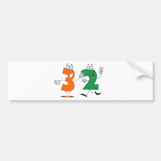 Happy Number 32 Bumpersticker (Voorkant)