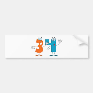 Happy Number 34 Bumpersticker