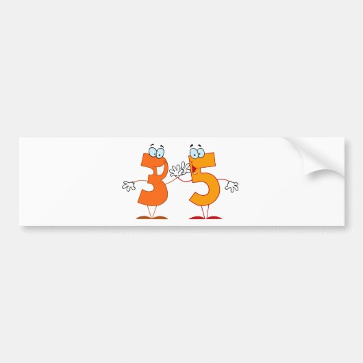 Happy Number 35 Bumpersticker (Voorkant)