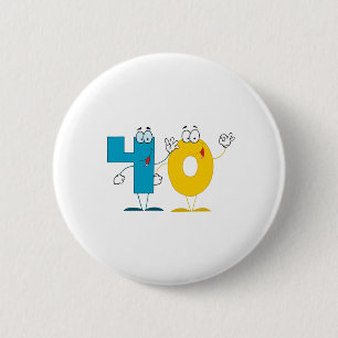 Happy Number 40 Ronde Button 5,7 Cm