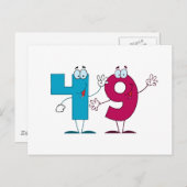Happy Number 49 Briefkaart (Voorkant / Achterkant)