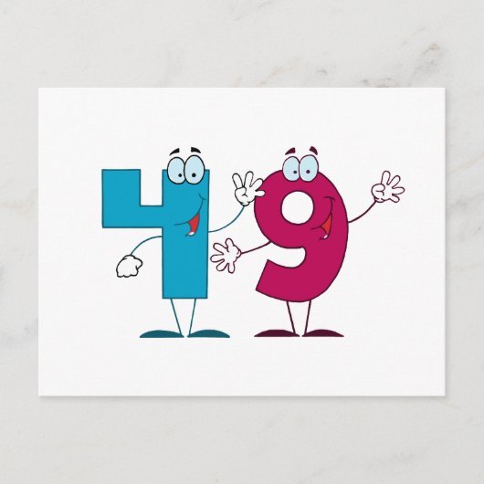 Happy Number 49 Briefkaart (Voorkant)